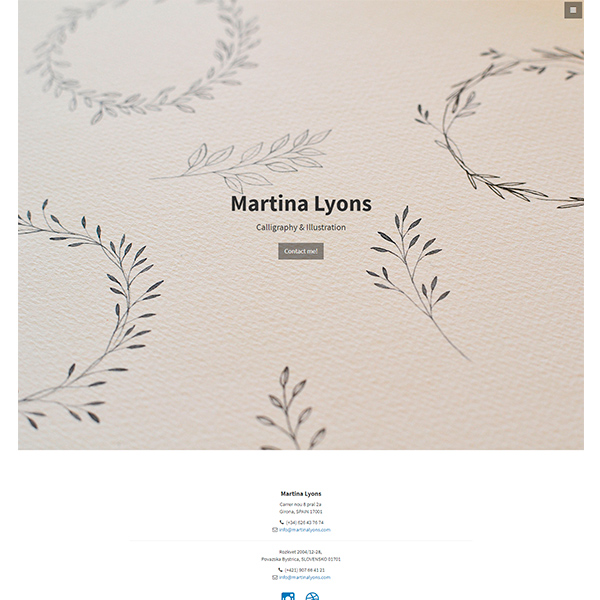 Screenshot of the Martina Lyons website