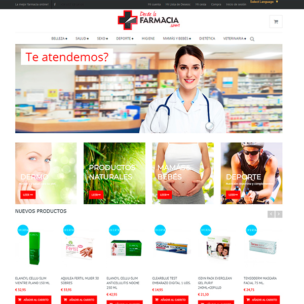 Screenshot of the Desde la Farmacia website