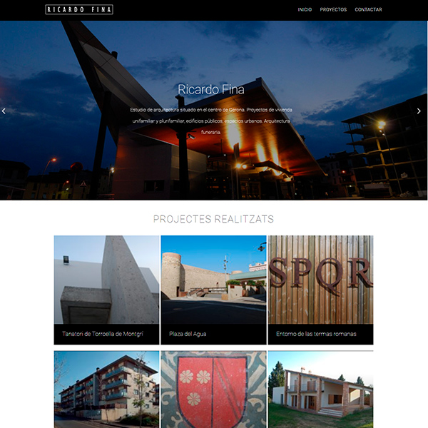 Screenshot of the R. Fina website