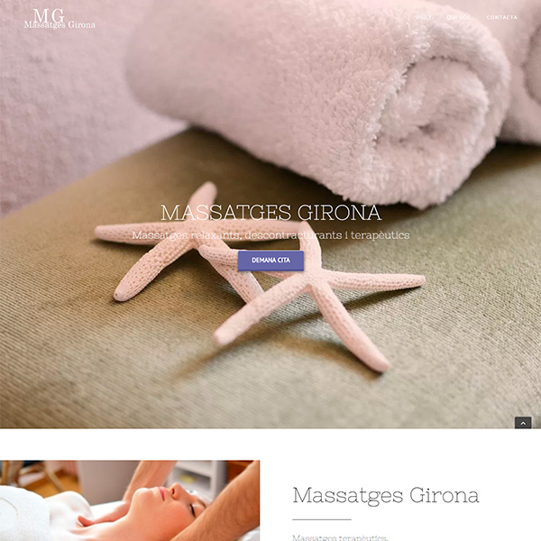 Screenshot of the Massatges Girona website